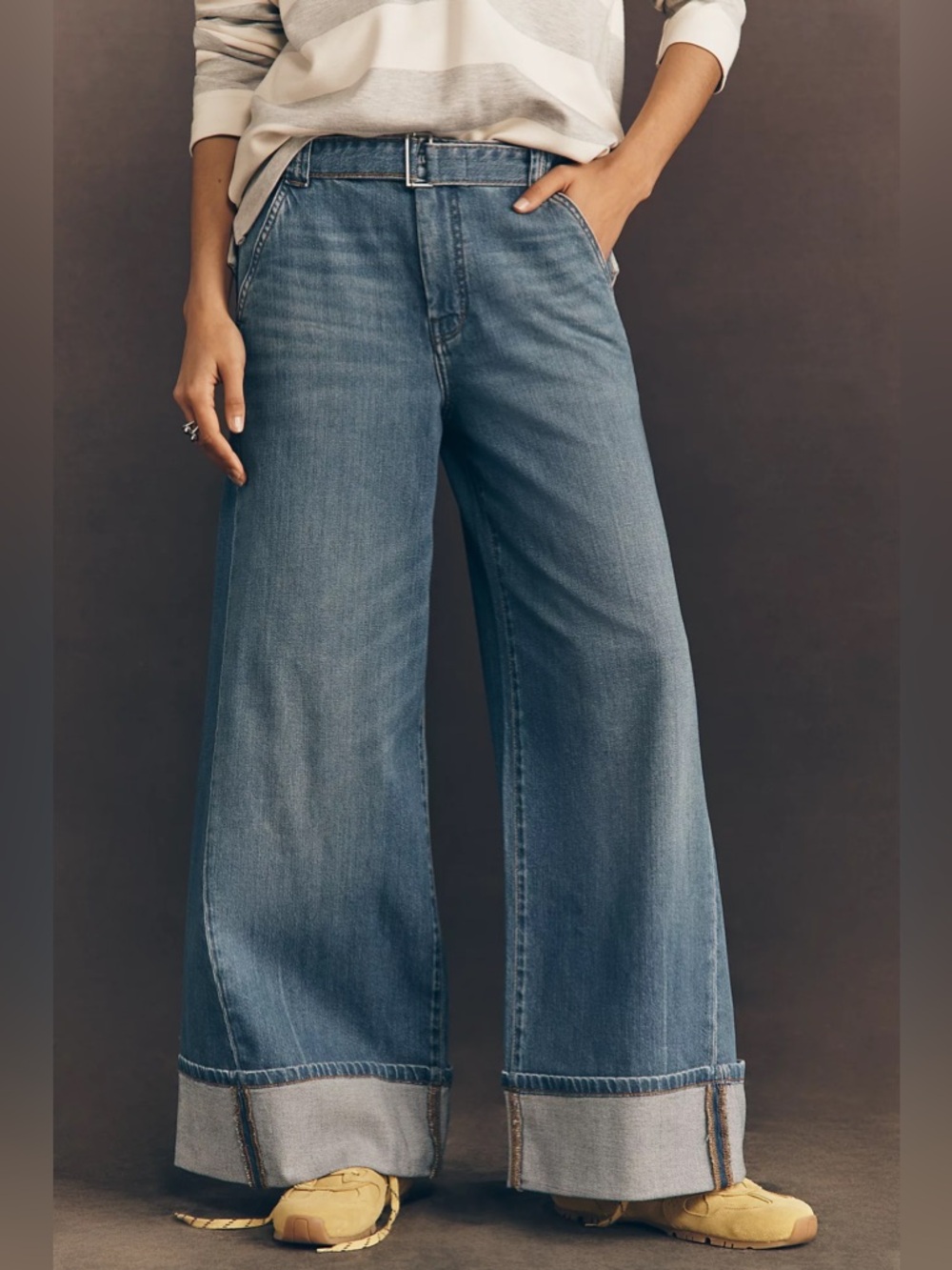 NWOT Anthropologie X Pilcro Nova High Rise Wide Leg Jeans ~French Blue Wash~ - Picture 4 of 4